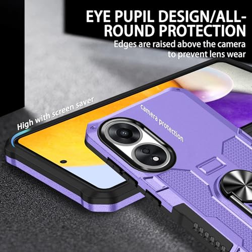 Coque Oppo A78 étui protection antichoc violet avec bague support rotative 360