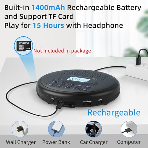 ARAFUNA Portable CD Player with Dual Stereo Speakers, Rechargeable for Car by Arafuna - Used condition - Image 3