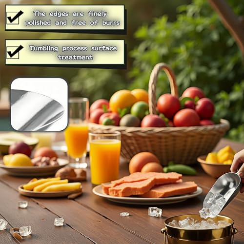 Heavy Duty Cast Aluminum Ice Scoop with Ergonomic S-Curve Handle, Food Grade Rust-Resistant Kitchen Utility Scoop for Ice, Coffee, Popcorn, Flour, Sugar, Commercial Grade (S(5oz))
