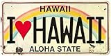 Pacifica Island Art License Plate Magnet Refrigerator Souvenir - I Love Hawaii