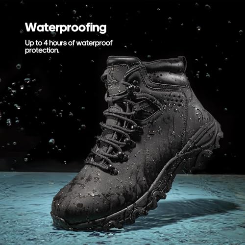 NORTIV 8 Mens Hiking Winter Snow Insulated Waterproof Outdoor Boots,Size 8,Black,SNSB245M