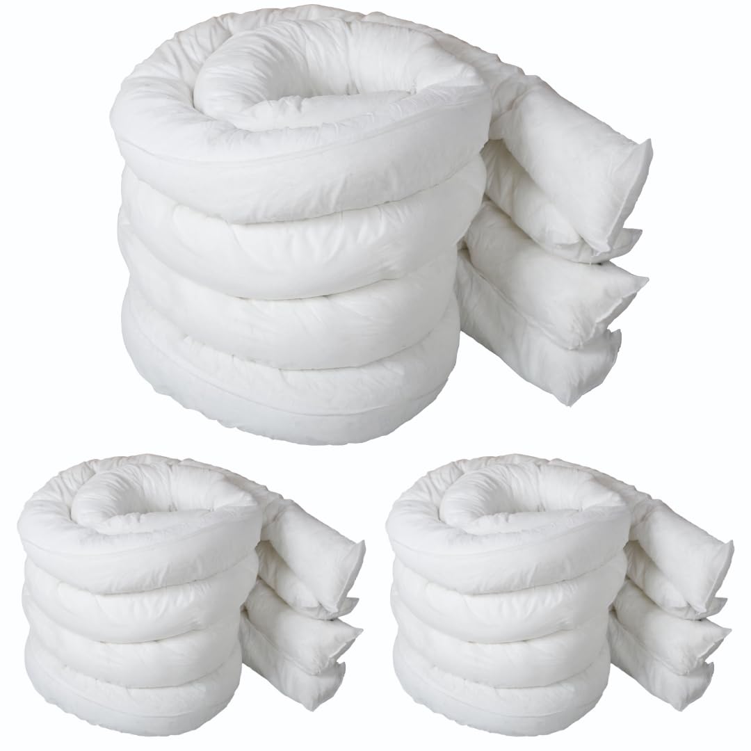 BearTOOLS Oil-Only Absorbent Socks – 3" x 4' – Ideal for Oil, Fuel, Petrol & Hydraulic Fluid – Water-Resistant – 12-Pack – 12.6 Gal Total Capacity –