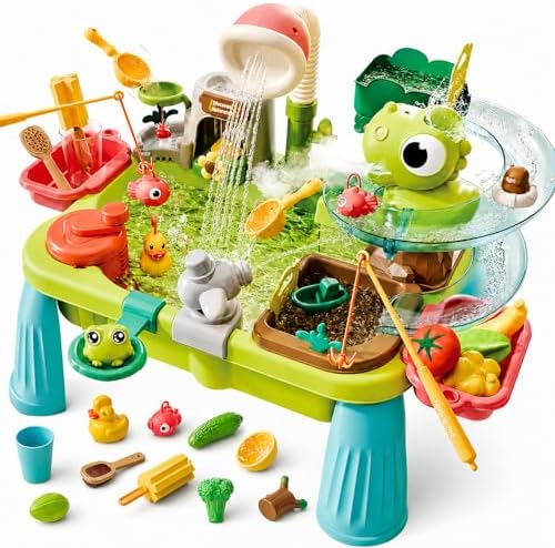 Dinosaur Water Table for Kids Ages 4-8 & Toddlers 1-3, Play Sink
