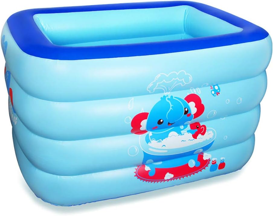 WUSTEGCCF Inflatable Family Outdoor Pool,Portable Bathtub Swimming Pool,Kids Water Play Fun Travel Air Shower Basin,Baths for Children Outdoor Beach Summer Parties,Blue