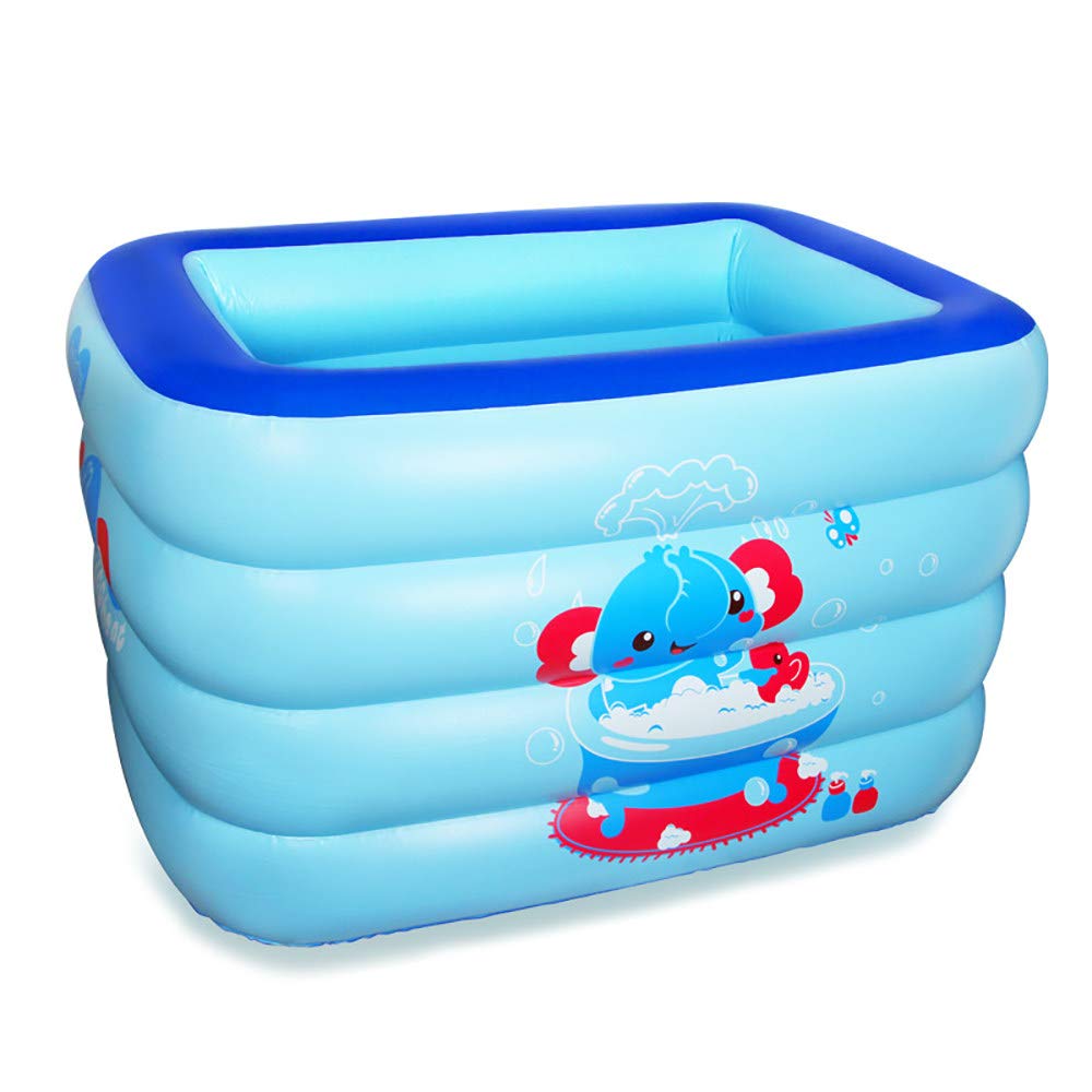 WUSTEGCCF Inflatable Family Outdoor Pool,Portable Bathtub Swimming Pool,Kids Water Play Fun Travel Air Shower Basin,Baths for Children Outdoor Beach Summer Parties,Blue