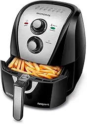 MONDIAL Fritadeira Sem Óleo Air Fryer 4L, Preto/Inox, 1500W, 110V - AFN-40-BI