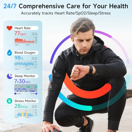 Gydom Smart Watch for Men Women Answer/Make Calls, Alexa Built-in, 1.8" HD Mens Smart Watch with Heart Rate/SpO2/Sleep Monitor, IP68 Waterproof, Fitness Watch for iPhone/Samsung/Android, 100+ Sports - Image 5
