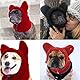 Hund WintermüTze,HundemüTze Winter,Haustier Pompon StrickmüTzebaumwollstrickmüTze FüR Haustiere, Freie GrößE, SüßE StrickmüTze Mit Ohren FüR Kleine Hunde, GroßE Hunde Und Katzen (Rot 2)
