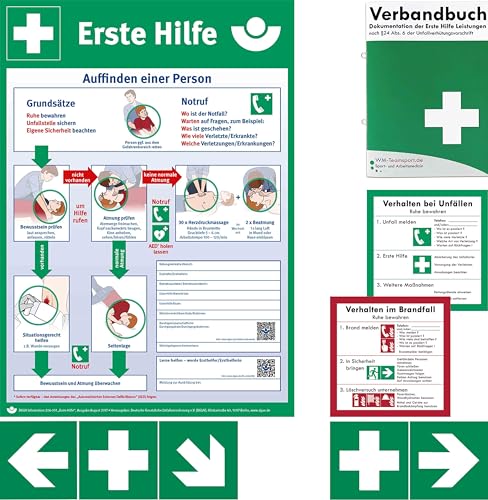 BG-Info-Paket - Aushang Erste-Hilfe + Verbandbuch + Sicherheitszeichen - Folienaufkleber