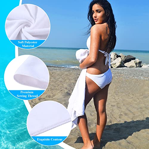 16 Pcs Sublimation Beach Towel Bulk White Bath Towel Pack Thick Polyester Towel Blank Absorbent Large Towel For Sublimation Gifts Diy Bathroom Home Bath Beach Pool Sports Yoga, 60 X 27 Inch #TOP5