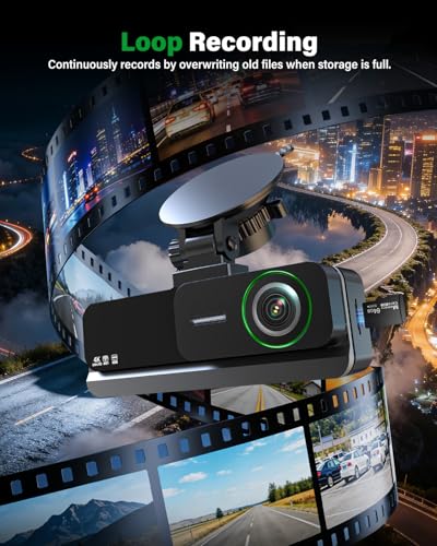 4K+2.5K+2.5K 3 Channel Dash Cam - Front/Rear/Inside - 5.8GHz WiFi 6 Wireless Dash Cam with IR Night Vision, 64GB Card, 24H Parking Mode, G-Sensor - Car Dash Cam for Rideshare & Taxi - Image 7