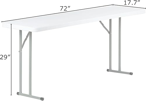 Miniatura 2 de MIHAL Mesa de entrenamiento plegable de plástico de 6 pies color blanco