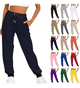 Joggers for Women Casual Fleece Baggy Sweatpants Jogger Pants with Pockets Drawstring Cinch Botto...
