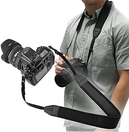 LXH Extra Wide Comfort Neoprene Neck Strap Belt for Canon EOS 4000D, 2000D. 1300D, 750D, 700D, 550D, 6D Mark II, 5D Mark III, 5D Mark Iv, 1D Mark II, 800D, 600D, For Fujifilm, Nikon, Olympus