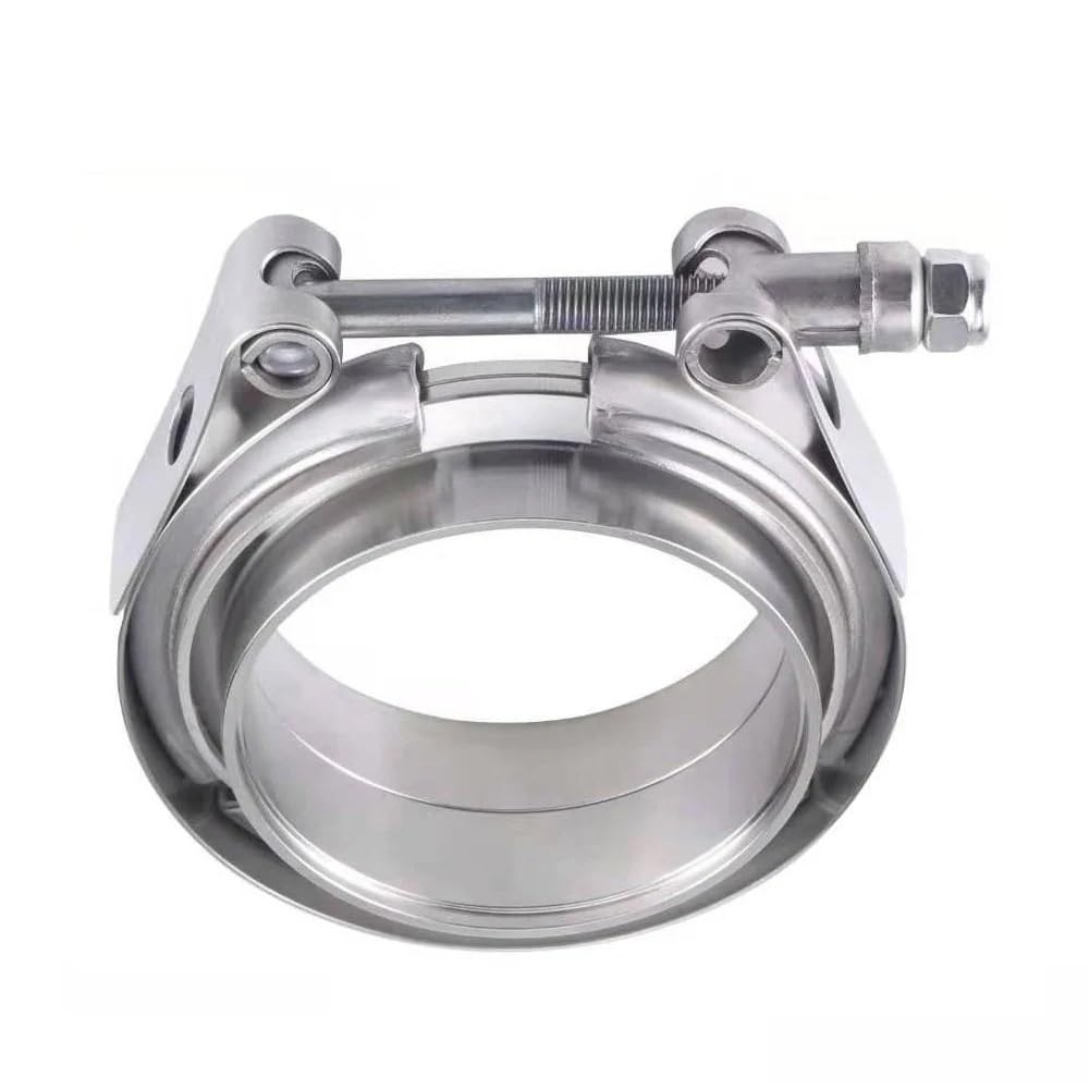 Cintas de acero inoxidable en forma de V Kit de abrazaderas de banda en V y bridas planas de acero inoxidable en varios tamaños(89mm 3.5inch)