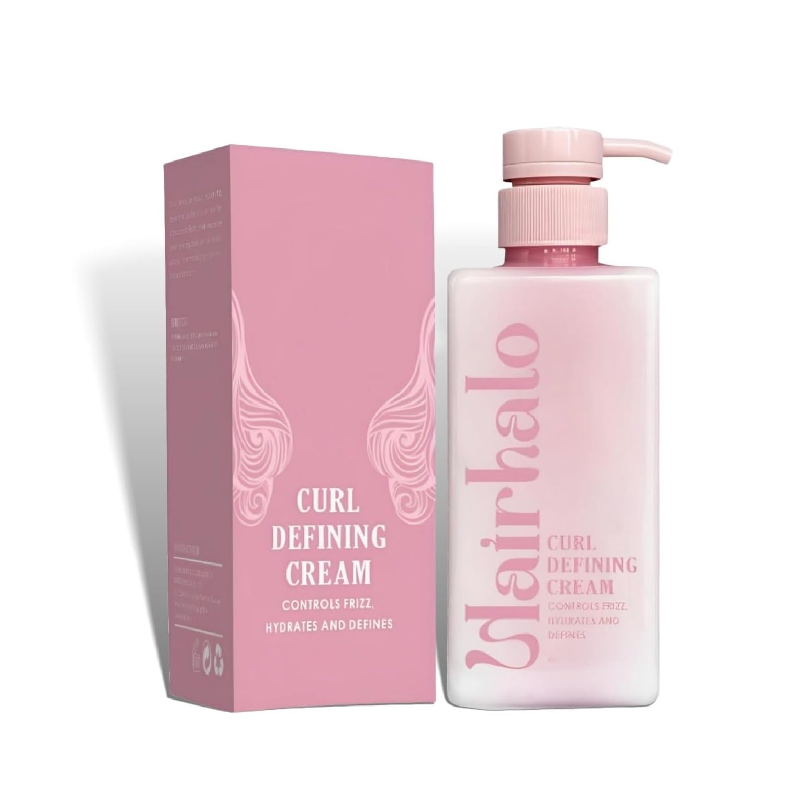 Hairhalo Curl Defining Cream, 450ml Hair Halo Curl Defining Cream, Idratante Anti-Frizz Detangling Cream, Frizz Control Sculpting Per La Maggior Parte Dei Tipi Di Capelli (2pcs)