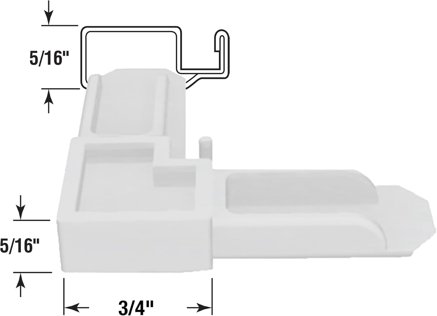 Prime-Line MP7729-50 Screen Frame Corner, 5/16 In. x 3/4 In., White Plastic (50 Pack)