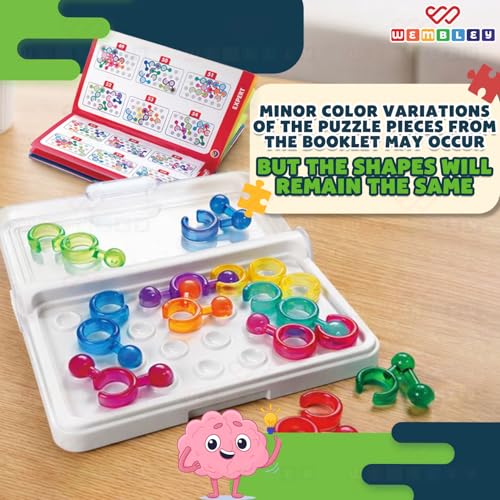 Image of Wembley Brain Puzzle Game for Boys & Girls 7-14 Years | Logic & Mind Puzzle Toy | 120 Challenges Brain Teaser | Travel Friendly Indoor Game | Birthday Gift