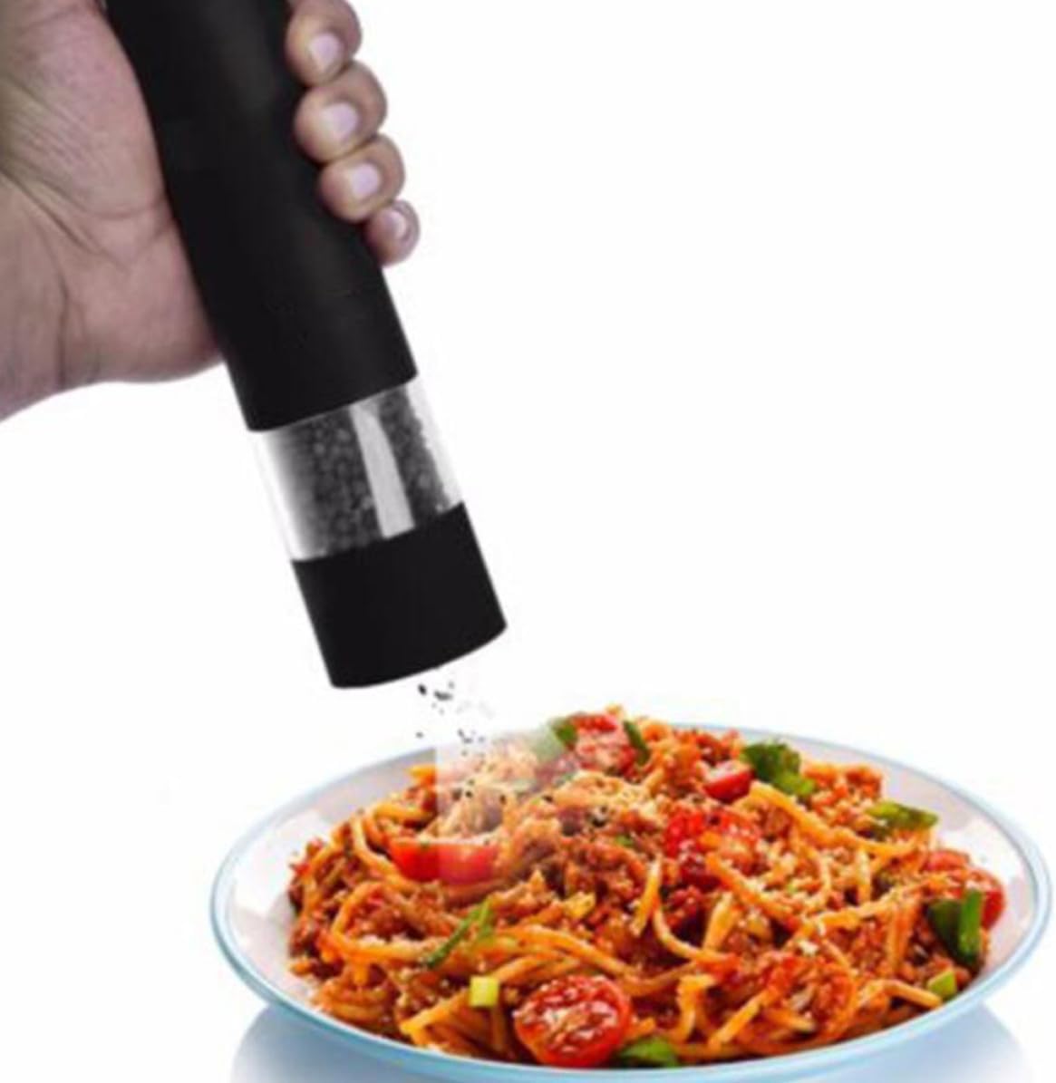 SOLUSTRE Multi-purpose Pepper Grinder Manual and Electronic Mill for Home Use with Abs Material and Easy to Clean Feature, Kitchen Helper for Grinding Pepper and Salt (black)