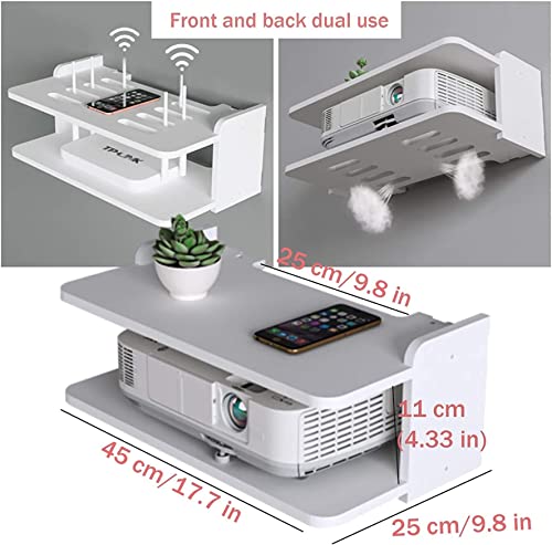 Bturyt Router Storage Box, Floating Shelf For Set-Top Box, Wall Mounted Media Console, Wifi Router Rack, Dvd Wall Shelf, Wall Bracket For Home And Office #TOP1