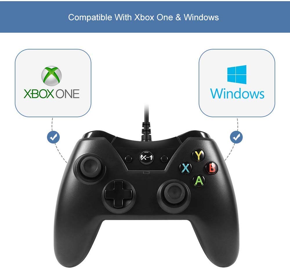 Xbox One Wired Controller,Lavuky WS20 Wired Gamepad for Xbox-ONE Console(Black)