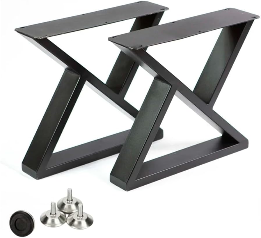 16" High Coffee Table Legs, Metal Desk Legs Black Industrial Modern Bench Chair Base,Triangle Shape Set of 2 (15.7" H x 17.7" W)