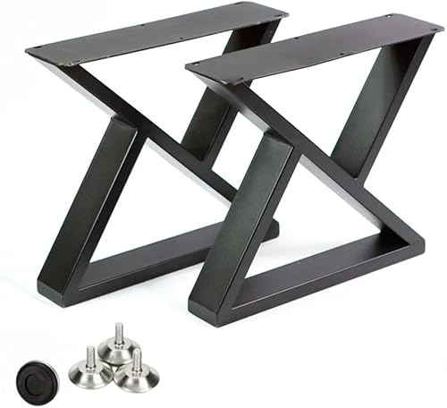 HEONITURE Patas de mesa de centro de 16 pulgadas de alto, patas de escritorio de metal, base de silla de banco moderna industrial negra, forma