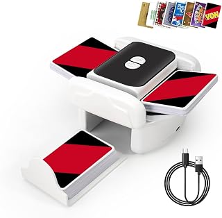 EJU Automatic Card Shuffler 2/1 Deck Compatible with Uno Card Game,Playing Cards,Casino,Rechargeable Poker Machine Compatible with 5 Crowns,Phase 10,Mahjong,Skipbo,Blackjack,Quiet Adults Game Night