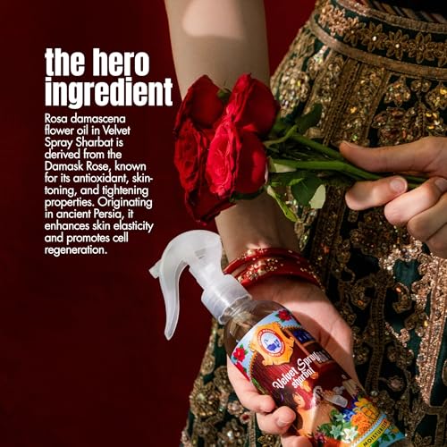 Image of Hibiscus Monkey Velvet Spray Sharbat In-Shower Body Moisturizer | Soothe Dry Itchy Skin, Enhance Natural Glow, Even Tone Skin | Natural, Chemical Free | Lightweight | Dermatologist Tested | 250ml