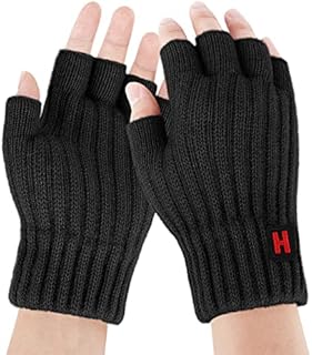 Fingerless Gloves - Men Winter Warm Gloves Half Finger Gloves Knited Fleece Thermal Gloves Working Outdoor Biking Driving for Men Women Gift