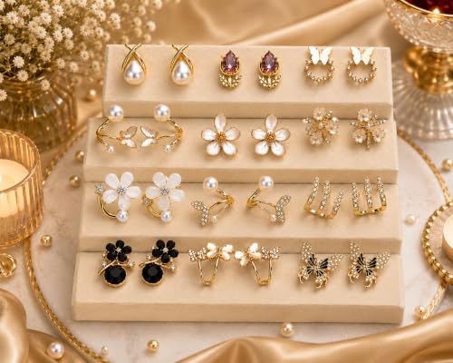 Image of Customise 12 Pairs Earrings Set for Women with Jewellery Box | korean earring Stylish Stud, Pearl, Drop & Designer Earrings | Premium Gift Set for Girls | Birthday, Anniversary and gifting |