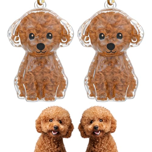 TIESOME 2 Stück Hundehaar Sammler Schlüsselanhängerr, DIY Hundehaare tierhaar Erinnerung Taschen...
