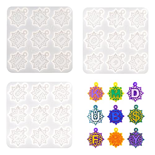 Koonafy 3Pcs Moule Resine Epoxy Lettre Cover
