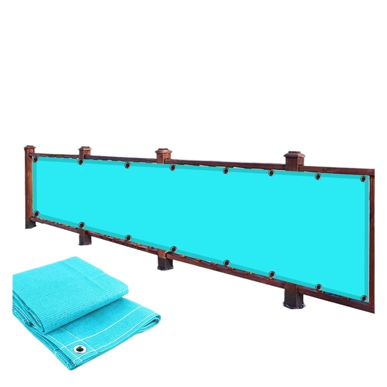 Balcony Privacy Screen Height 1.2m HDPE Balcony Privacy Net Fence Shielding Windproof Apartment Screen Garden Plants Sun Shade Cover(Light-Blue,1.2x3m)