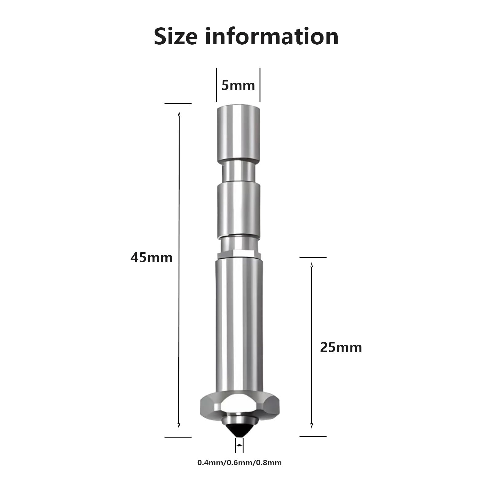 Zestaw 4 dysz do drukarki 3D z hartowanej stali, 2 szt. 0,4 mm, 1 szt. 0,6 mm, 0,8 mm, zintegrowana końcówka do Anycubic Kobra 3 Max Combo