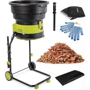 Garden Leaf Crusher, Elektrischer Laubmulcher mit 2500 W Motor, 8000 U/min für 17:1 Reduzierung, hoher Durchfluss, Laubhäcksler mit verstellbarem Drehregler und Laubschaufeln