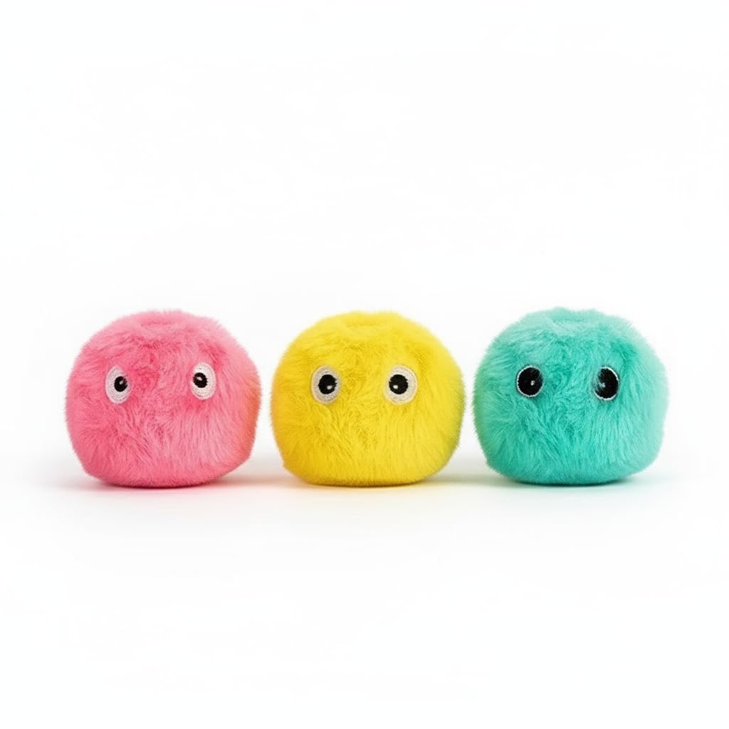 Chirping Cat Toys 3 Pack - Realistic Bird, Cricket & Frog Sounds - Interactive Cat Balls with Catnip, Durable Wool Toys for Indoor Cats