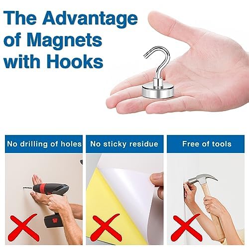 Image of LOVIMAG Magnetic Hooks for Cruise Essentials 2026 Cabins Door 25 Pack-50LBS