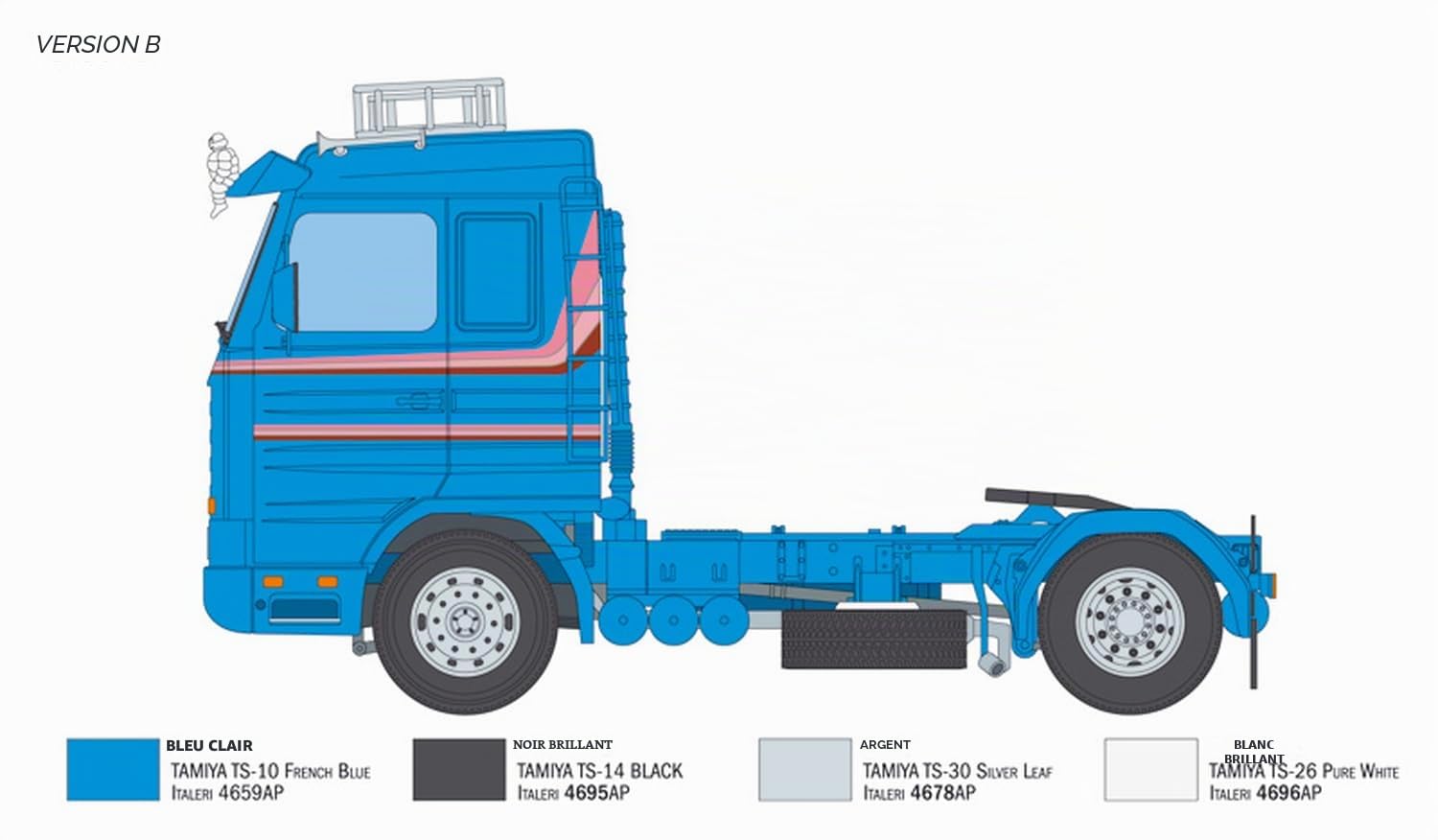 Italeri 3950 1:24 Scania 143M 500 Streamline 4x2 – Maquette de construction, modélisme, bricolage, loisirs, collage, kit de construction en plastique, fidèle aux détails, multicolore