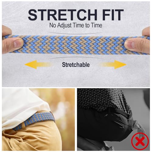 XZQTIVE Braided Belt Stretch Belt for Men and Women Multicolored Woven Golf Belt Elastic Jean Belts by XZQTIVE - Used condition - Image 7