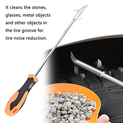 Image of Tire Stone Remover Tool, Car Tire Groove Cleaning Hook & Gravel Extractor, Ergonomic Durable Handle, for Wheel Tread Cleaning and Tire Maintenance