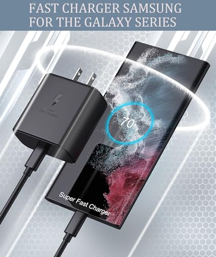SZGUDULO 45W Super Fast Charger 10FT USB C Charger for Samsung Galaxy-Black - image 7