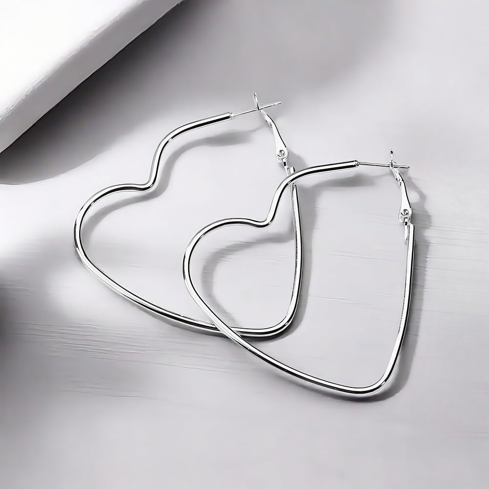 Heart-Shaped Hoop Earrings Stainless Steel Gold Plated Small Big Drop Earrings Hypoallergenic and Lightweight Fashion Jewelry - Image 3
