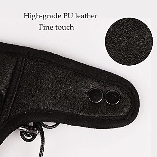 ITODA Mütze Hund Trappermütze Winter Hundemütze mit Ohrlöchern Fliegermütze Haustier Wintermütze Verstellbar Hundecap PU Leder Hundehut Warm Windschutz Haustiermütze Outdoor Fellmütze Welpen Katze