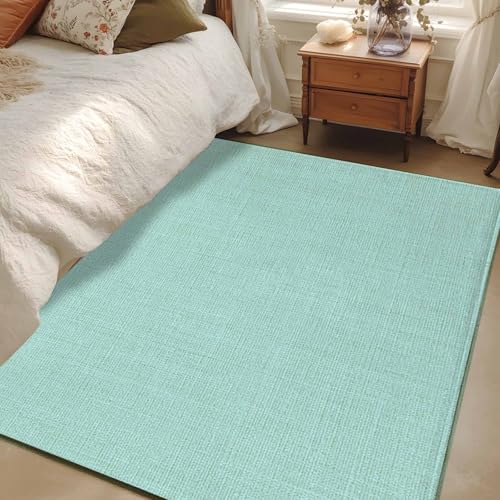 2.7x5 Area Rugs, Linen Mint Green Non Slip Area Rugs