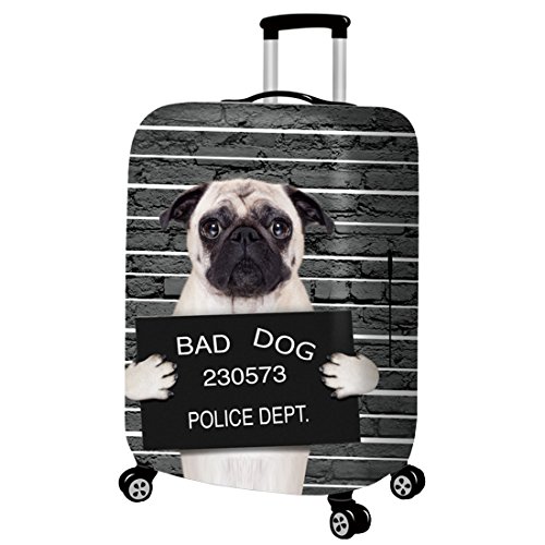 Preisvergleich Produktbild GWELL 3D Tier Cartoon Elastisch Kofferhülle Kofferschutzhülle Luggage Cover mit Reißverschluss Reisekoffer Kofferbezug Gepäck Cover Abdeckung Hund-2 S für 18-20 Zoll