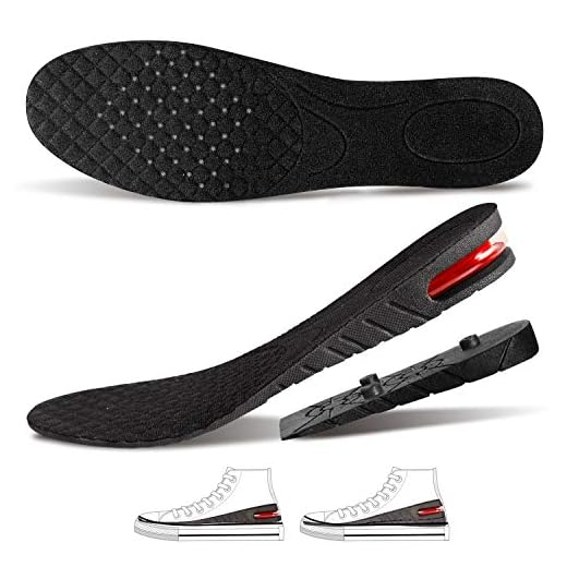 GTETKDE Shoe Lifts for Men & Women - Arch Support Height Increase Insoles - Adjustable Orthopedic Heel Lift Inserts for Heel Pain,Heel Spurs, Sports Injuries, and Achilles tendonitis (2Layer,Black)