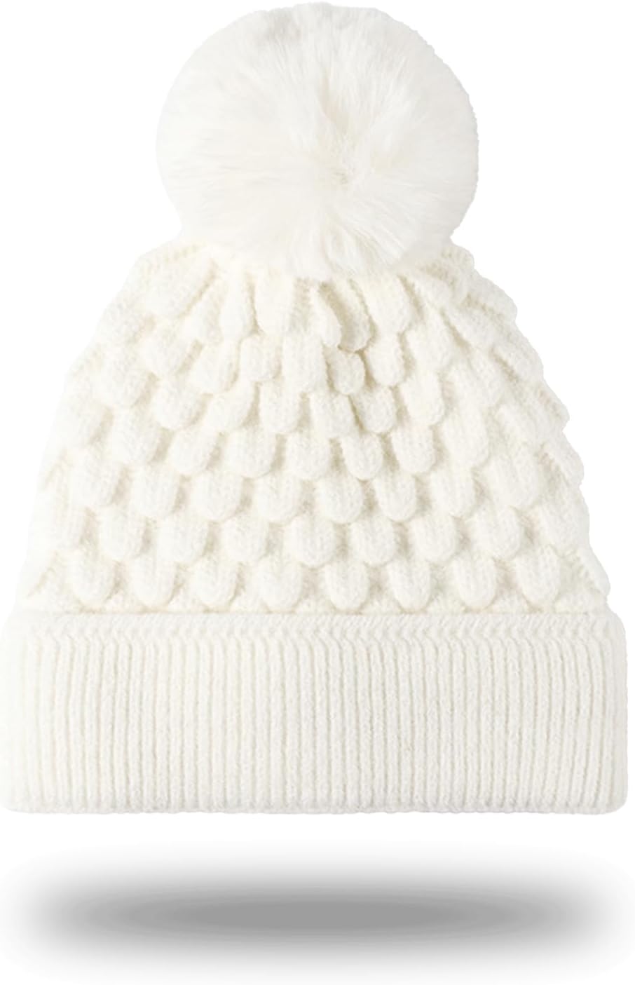 Bonnet Femme Avec Cristaux Et Gros Pompon - Doublure Polaire, Chaud Pour L'hiver, Ski, Snowboard (one Size)