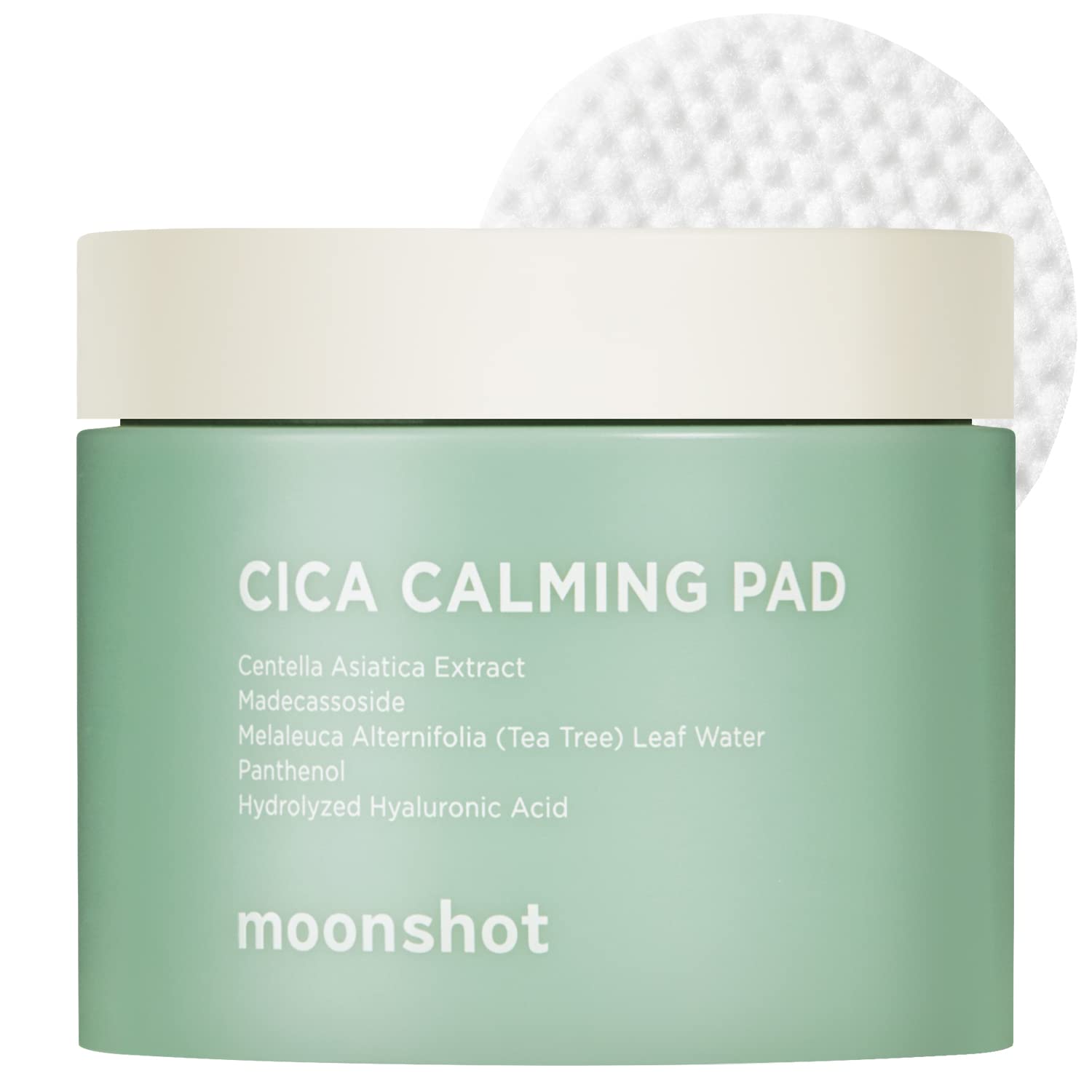 moonshot Cica Calming Pad 50 Sheets - Calming Toner-Soaked Pads with Cica and Tea Tree - Facial Exfoliating Pad - Redness Relief and Soothing Sensitive Skin - Moisturizing Dry Skin