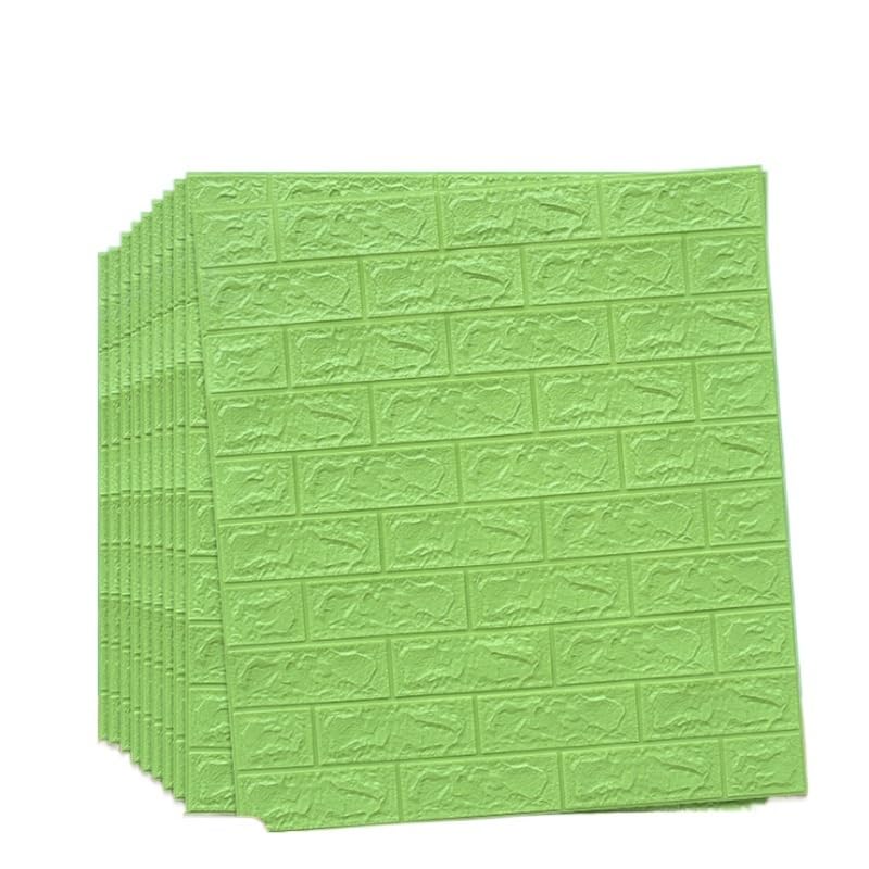 Pared 3d,Ladrillo 3d Adhesivo Pared 12 Uds. Papel Tapiz Autoadhesivo Impermeable 3D Efecto Ladrillo, Pegatina Mural Para TV Y Dormitorio(Light green,12pcs 70cm x38cm)
